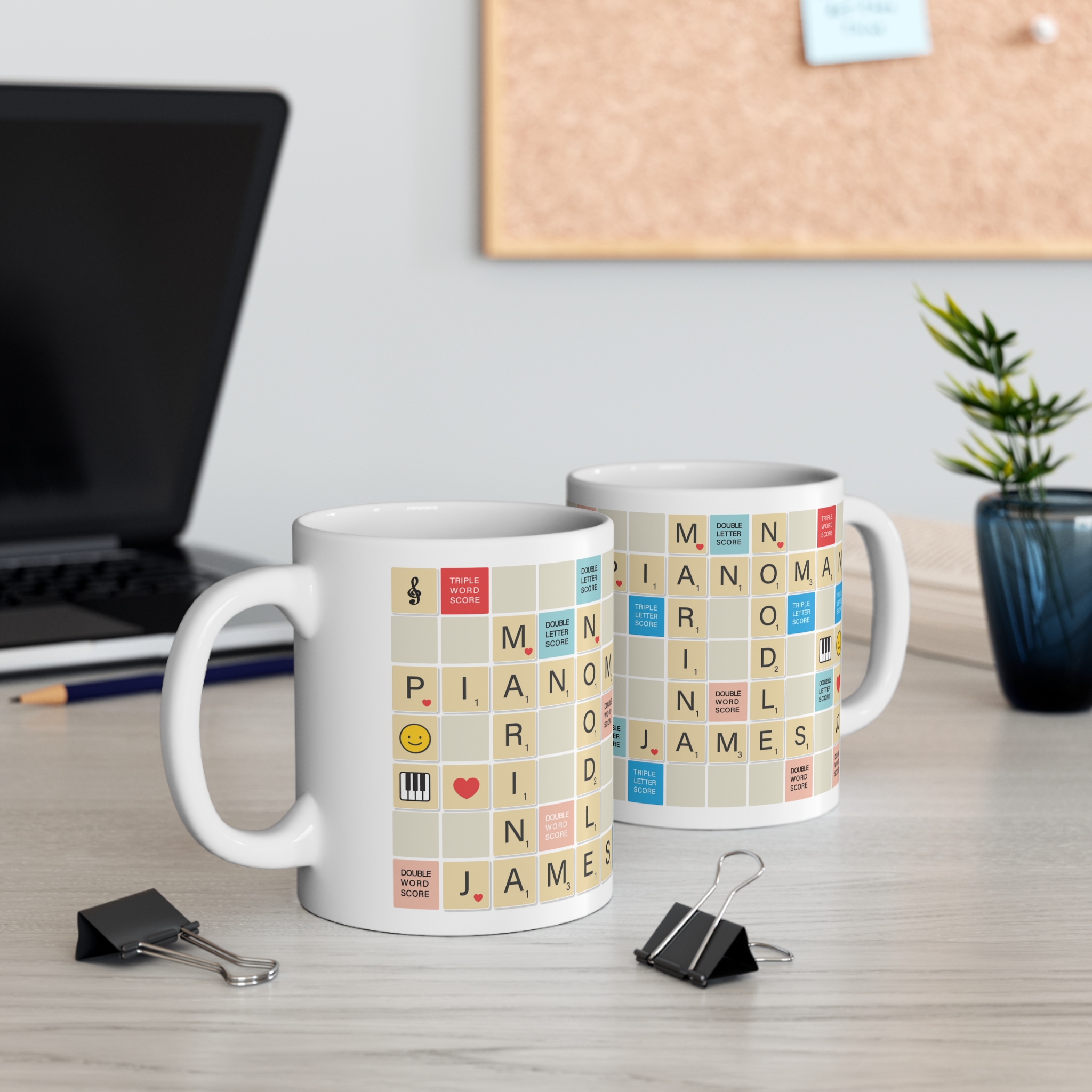 Personalised Scrabble themed mugs